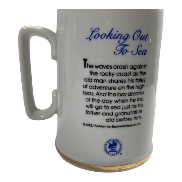 Norman Rockwell Sea Farer Large Coffee Mugs Vintage 1985 Set of 3 - Picture 8 of 9